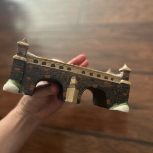 Department 56 Brown and White Holiday Bridge Decor